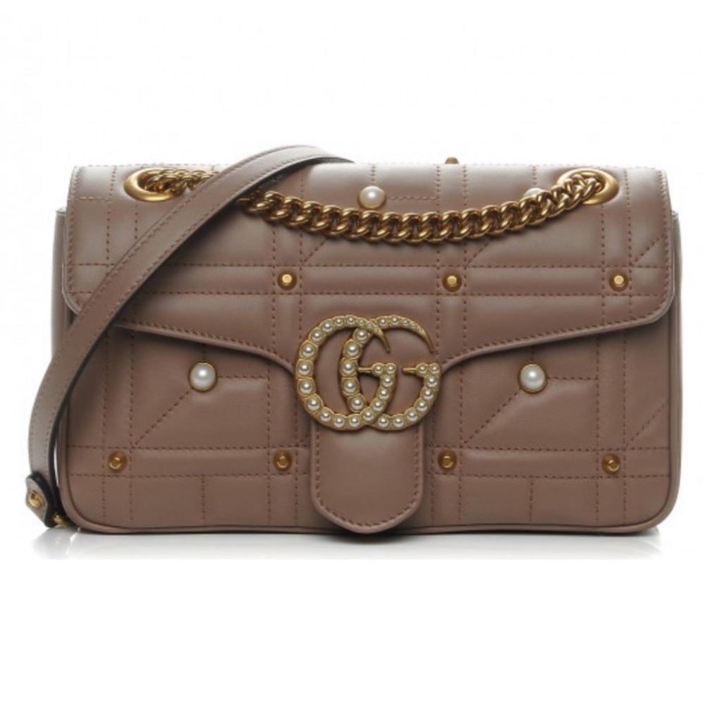 Gucci Calfskin Pink Pearl Marmot Purse